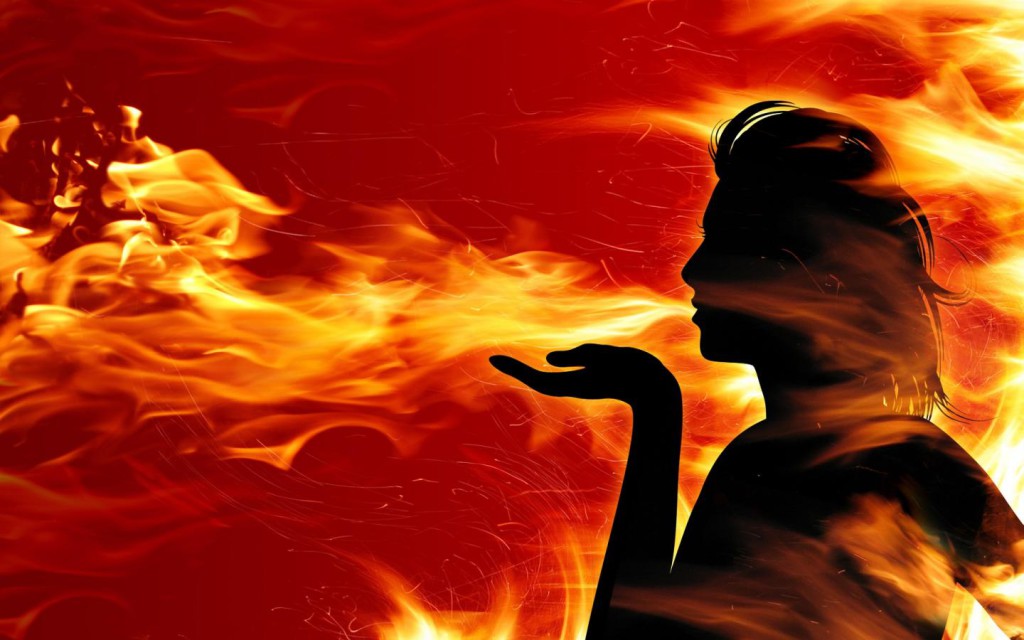 Astounding-fire-wall-beautiful-girl-1440x900